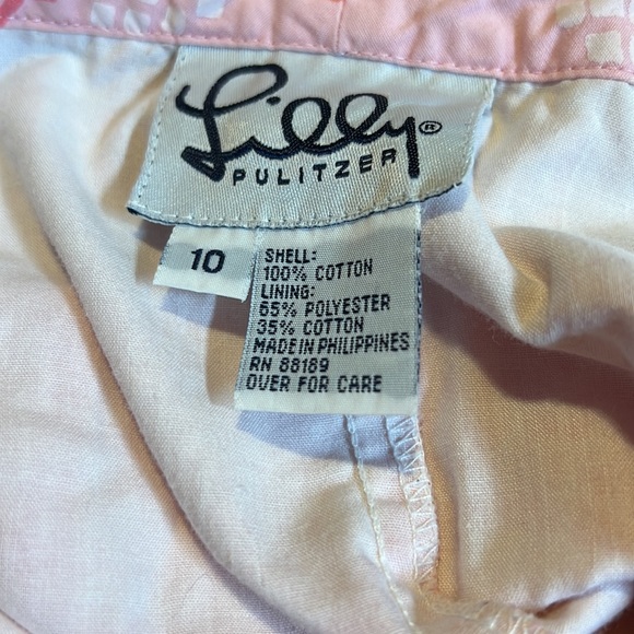100% cotton size 10 Lilly Pulitzer lined slacks Pink pattern Excellent condition - Picture 5 of 5